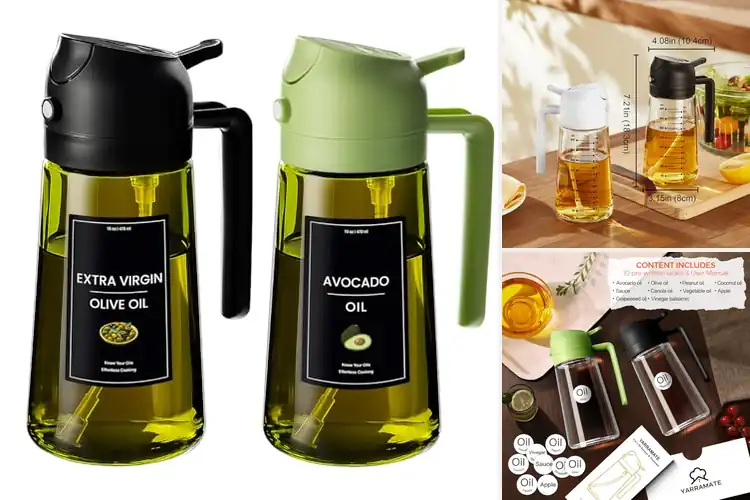 Detailed view of Best Dual Dispensing Olive Oil Misters