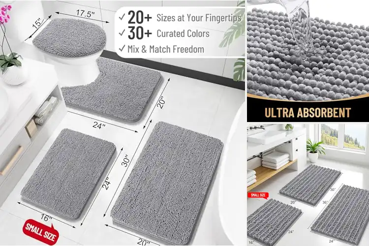 Detailed view of Best Grey Chenille Rug