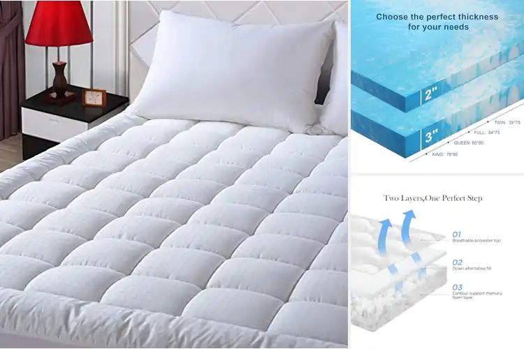 Detailed view of Best Queen Mattress Topper 60X80: Plush Comfort, Cool Sleep